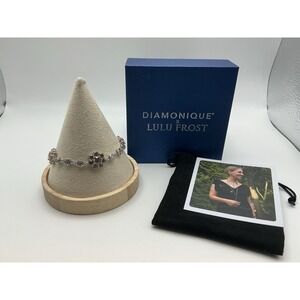 Diamonique x Lulu Frost 10.7 CTW Flower Bracelet 925 Sterling Silver NIB